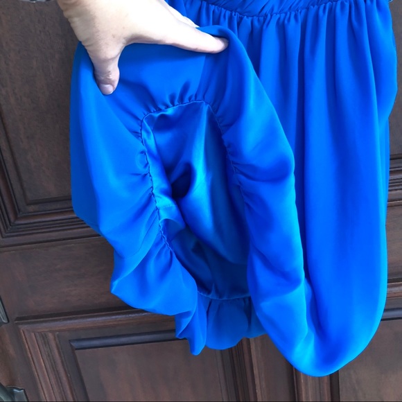 Gianni Bini One Shoulder Blue Cocktail Dress sz 6 - Picture 6 of 7